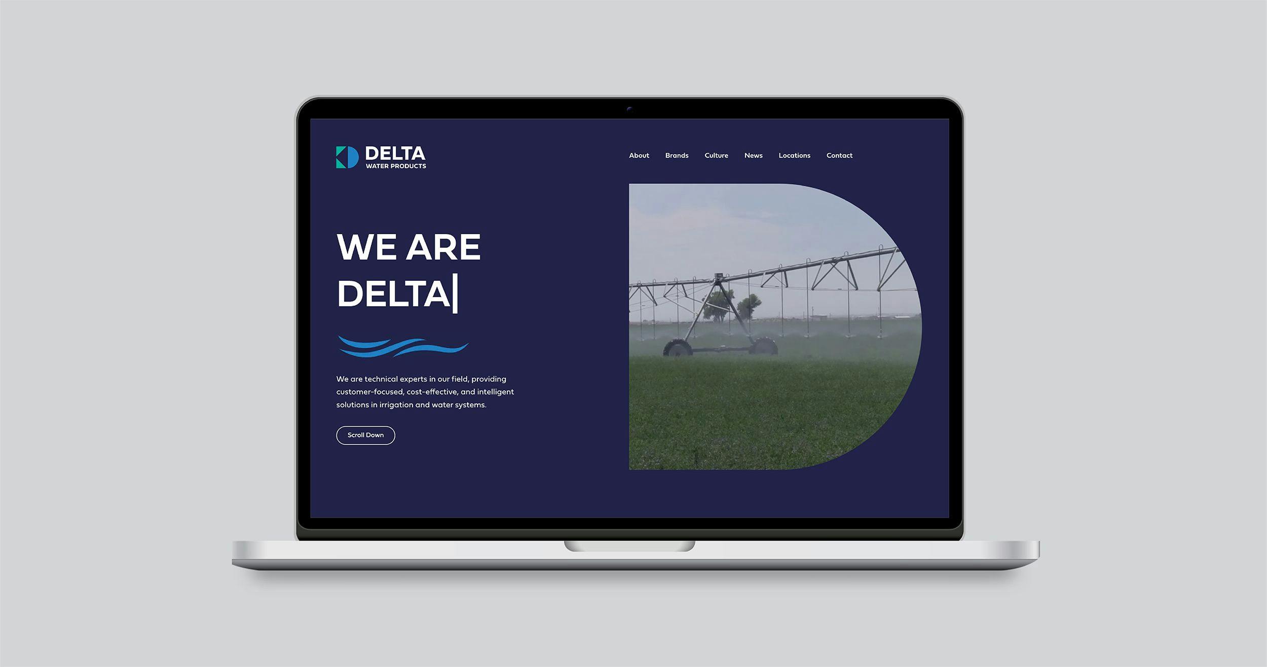 Delta website homepage mock up on laptop 