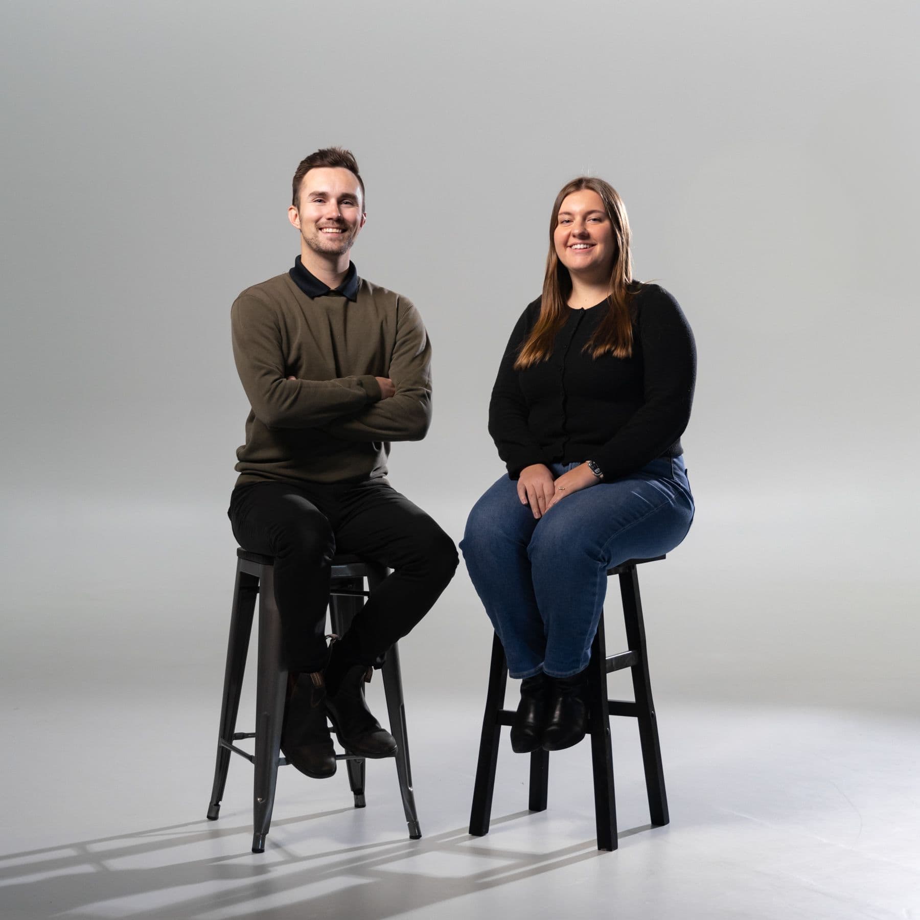 Jadon and Micheyla sitting in Site Studio.