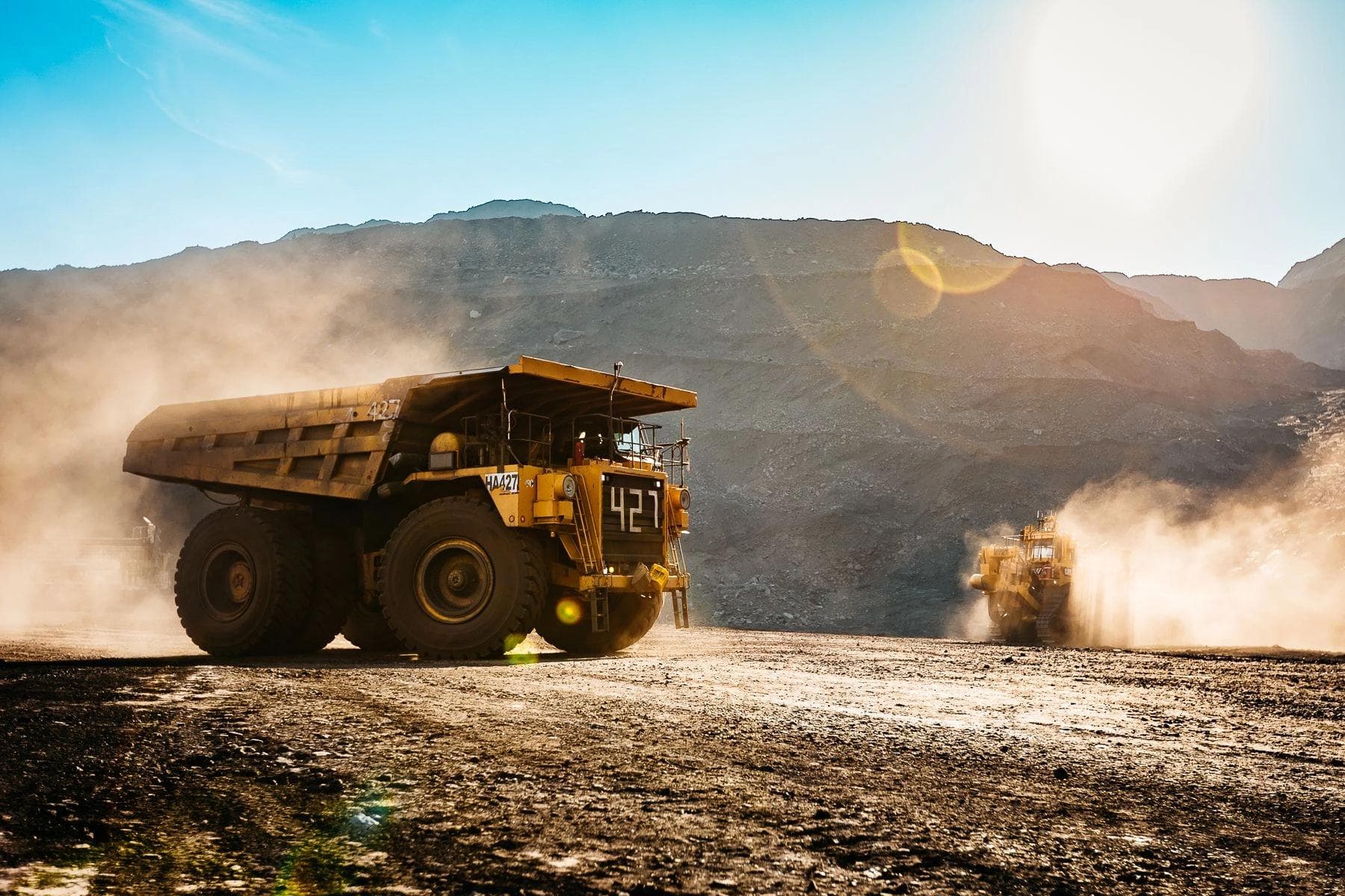 Heavy equipment on a construction site