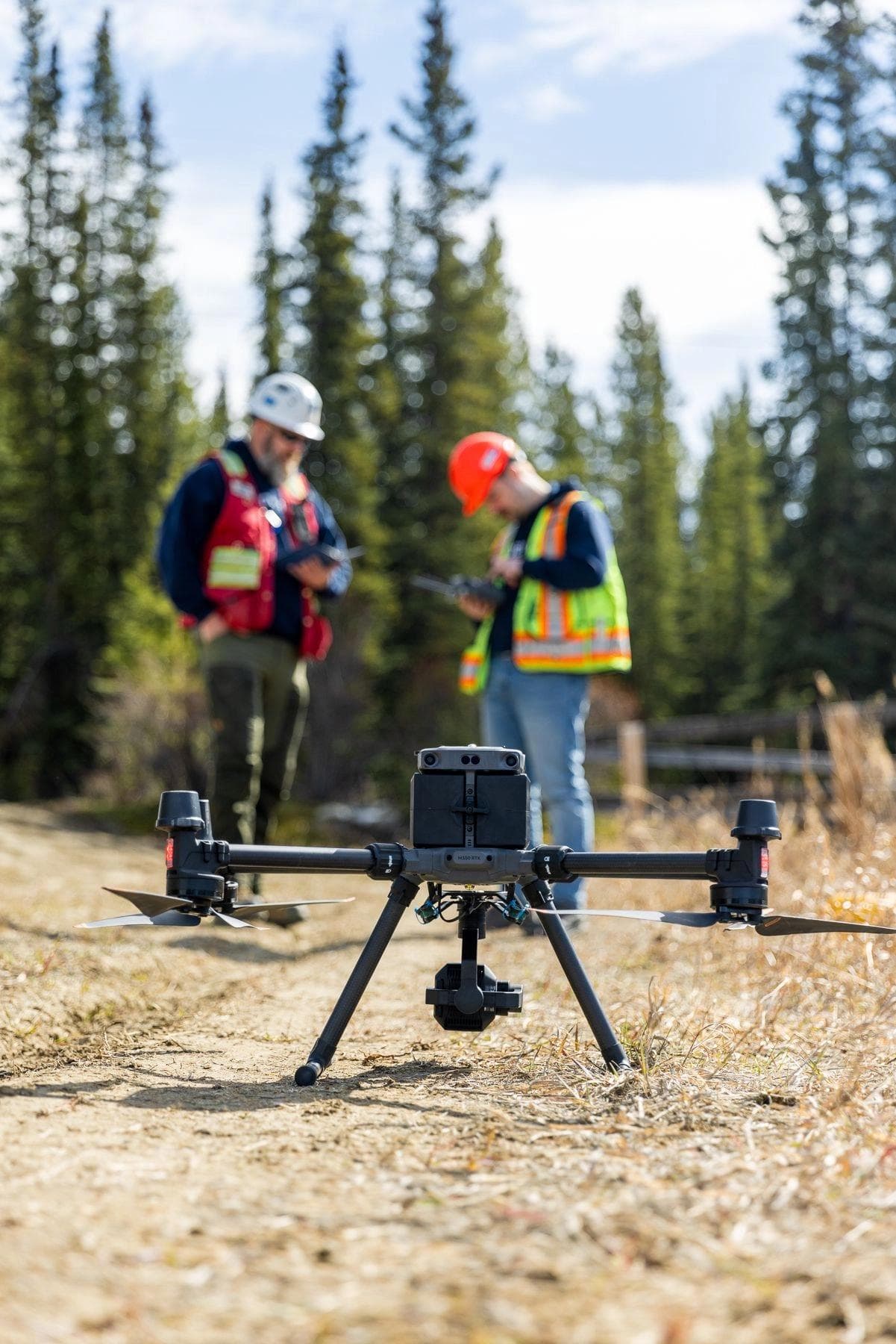 A surveying drone getting set to take off.